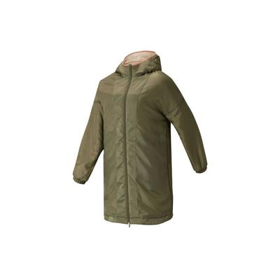 Двусторонняя длинная куртка с капюшоном женская верхняя одежда зеленая H09696