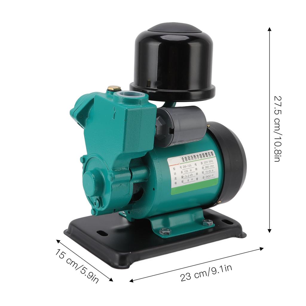 125W Self Priming Water Pump Pure Copper Core Wire Pressure Booster Pump for Home Use Garden Irrigation EU Plug