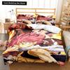 3D Anime Fairy Tail Bedding Set Bed Three-piece Set Duvet Cover Single Double Bed Queen Size Duvet Cover Set Adult Kid's Bedroom