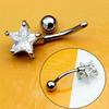 Rhinestone Pentagram Surgical Steel Belly Navel Ring Barbell Body Piercing Jewelry AVE