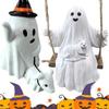 Handmade Halloween Cute Ghost Dog Ornament Resin Ghost Walking Dog Sculpture  Holiday Gift