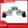 Porsche 718 GT4 Upgrade: Stainless Steel Dual Exhaust with Muffler & Black Tailpipe Tips