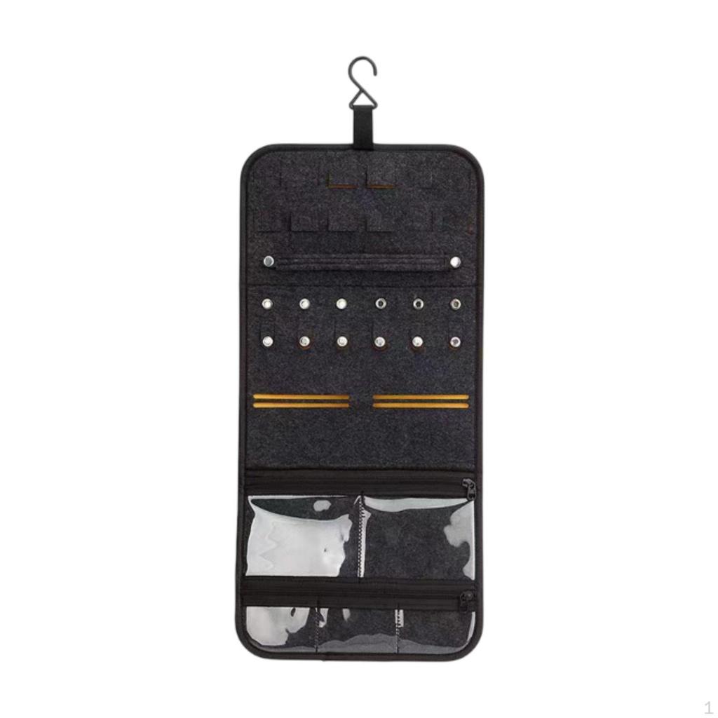 Felt Jewelry Hanging Bag Earring Organizer Multi Use for Travel Space Saving Women Ring Storage