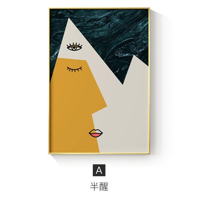 Современная абстрактная фигура Пикассо, картина на холсте, сращивание лица, геометрические постеры, принты, настенная художественная картина, украшение для гостиной, дома, без рамки