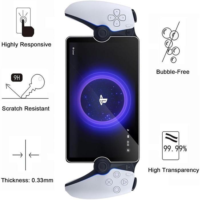 Tempered Glass - Phonillico® - PS5 Portal - Pack of 2 - Scratch Resistant - Shockproof