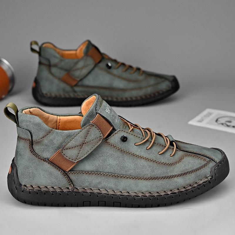Большой размер мужские полусапоги Мартин на осень и зиму, уличная повседневная обувь, прошитая мужская обувь
