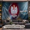 Poland Football Personalized Tapestry Support Custom Name, Wall Art Home Decoration