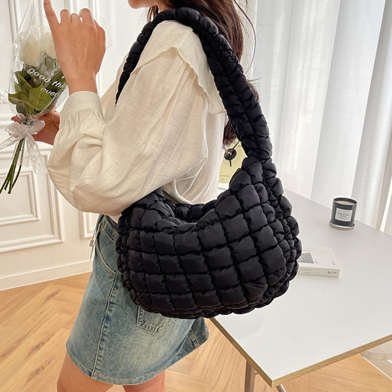 Fashionable Underarm Bag New Cloud Bag Niche High-end Shoulder Bag Down Bag Women Large Capacity Pleated Bubble Bag