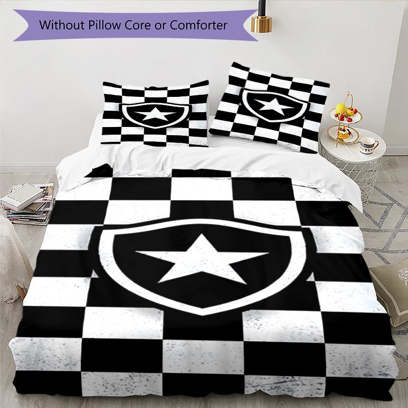 Shield With Star Emblem Printed Pattern Duvet Cover Set – includes 1 duvet cover and 2 matching pillowcases Bedroom decor Christmas gifts