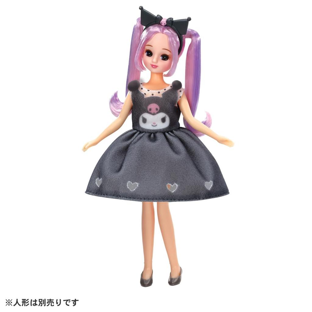 Takara Tomy Licca-chan Dress My Choice Sanrio Characters Dress & Headband Kuromi Dress-up Pretend Play Toy (Ages 3 and up)