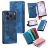Для iPhone 17 Pro Max, 17 Pro Чехол-бумажник с откидной крышкой из ПУ-кожи с тиснением мандалы, с магнитным закрытием