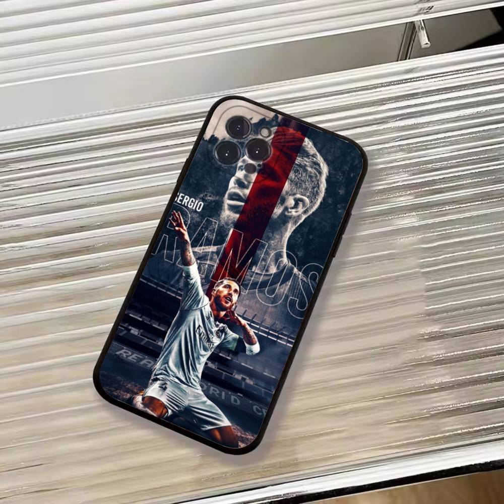 Футбольная поддержка S-Серхио Рамос Чехол для телефона для iPhone 17,16,15,14,13,12,11 Plus,Pro Max,XS,Мягкий силиконовый черный чехол