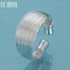 925 Sterling Silver Open Multi Line Ring Charm Wedding Jewelry