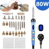 80W Soldering Iron Kit Carving Pyrography Wood Embossing Burning Pen Solder Set