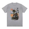 Samurai Cat Graphic Print TShirt for Women Unisex Summer Casual Fashion Loose Streetwear YK Tops Crew Neck Short Sleeve Tshirts