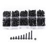 M3 Hex Socket Head Bolt and Nut Kit, 4/5/6/8/10/12/16/20/25mm, 12.9 Strength Alloy Steel, 280 Pieces, Black, DIN912