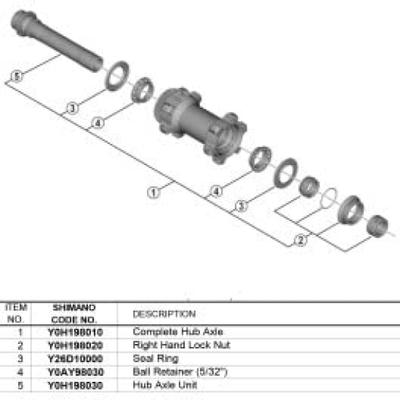 SHIMANO Ремонтные детали ступица ось сборка мм шар Y0H198010 (интервал 100) WH-RX570-TL-F12-700C