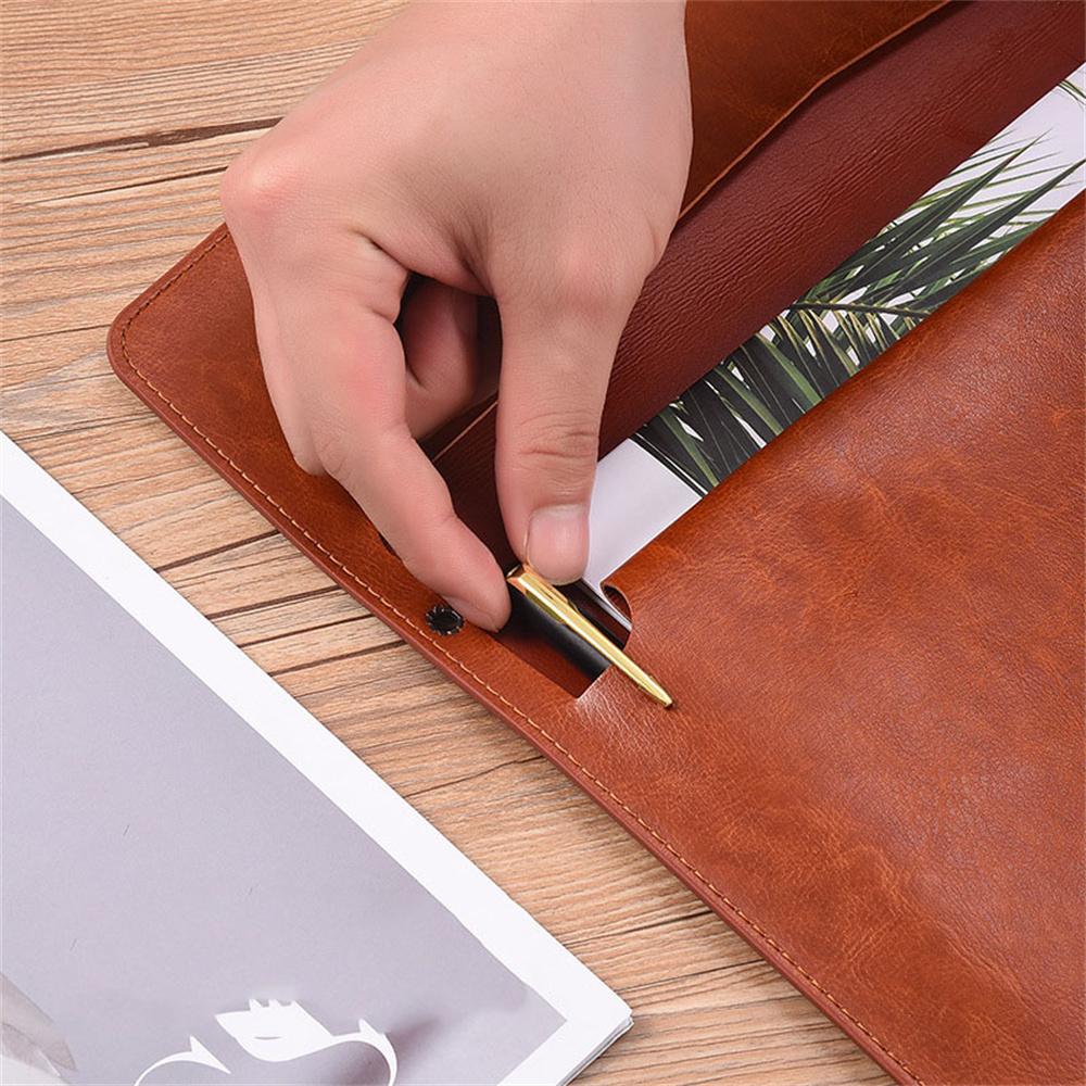 Папка для файлов из кожи A6 A4 Пакет для данных Сумка для документов Держатель для карт Модный портфель Контракт Счет Файловая сумка Школьные офисные принадлежности