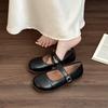 Vintage Mary Jane Shoes Women's 2025 Summer Fashion Light Mouth Versatile Casual Sweet One-Word Buckle Strap Flat Shoes