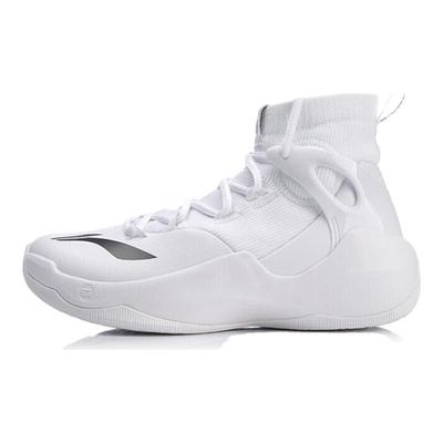 Li Ning SONIC 6 V2 Амортизация Скользкая подошва Покрытие Высокие Баскетбольные кроссовки Мужские Белые ABAN027-1