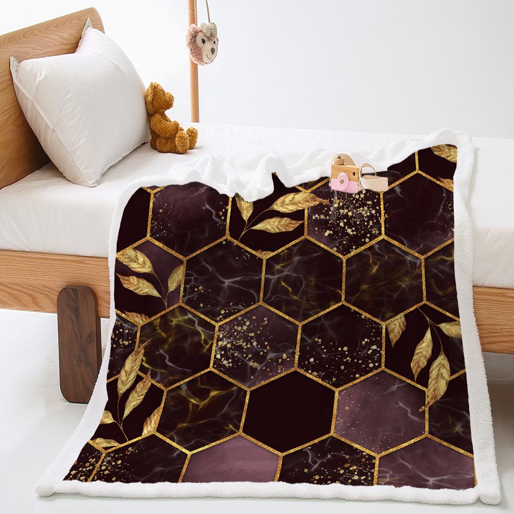 Marble Textured Lamb Fleece Blanket Crystal Fleece Office Blanket Blanket