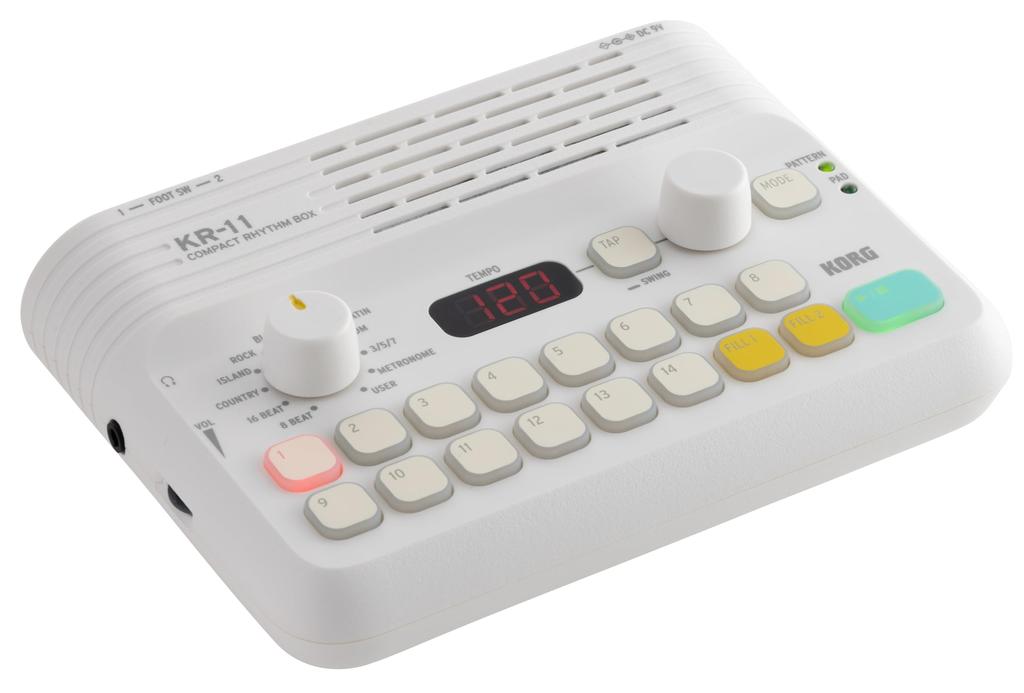 KORG Ритм-машина Rhythm Box, оснащенная выходным терминалом, работающим от батареек, KR-11, наушниками/линейным выходом
