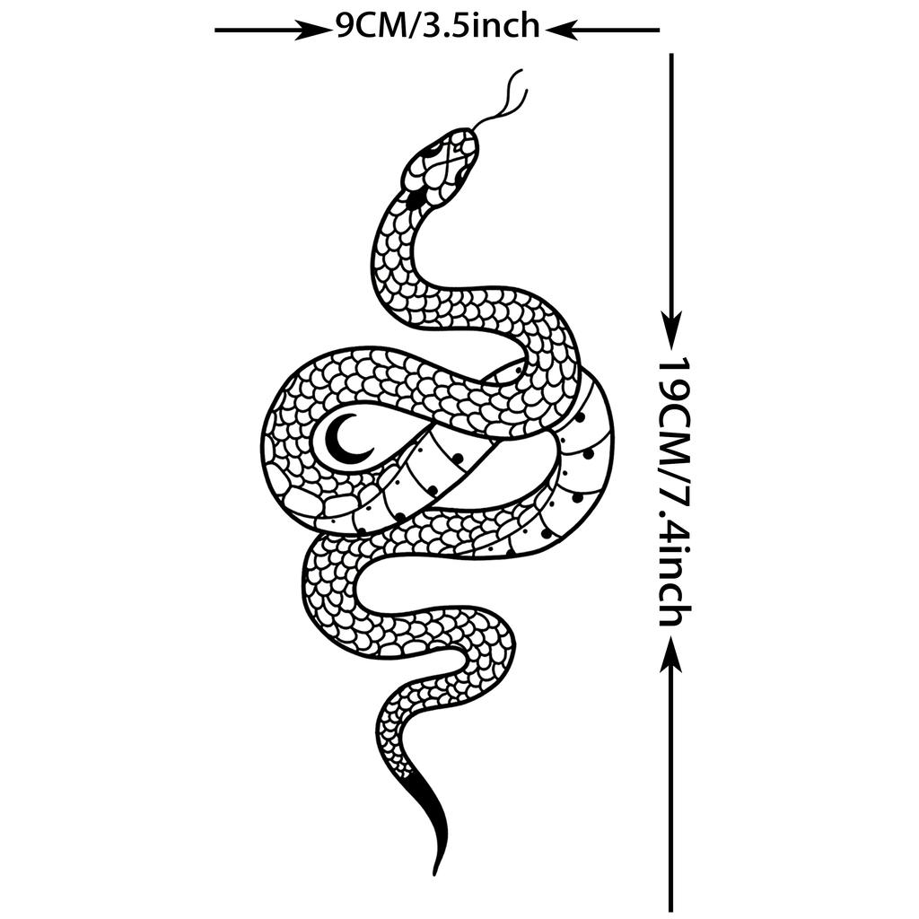 1 Sheet Snake Temporary Tattoos For Women Men Arm Leg Forearm Body Adults Rose Fake Flower Tattoo Sticker Waterproof Covers Up