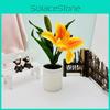 Artificial Lily Elegant Green Potted Plant For Living Room Decor Tabletop