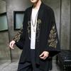 Fashion Costume Embroidery Hanfu Mens Chinese Style Robe Cardigan Jacket Oversized Kimono Ancient Coat Male
