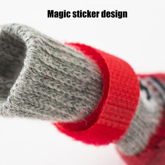 4 шт. обувь для собак водонепроницаемые сапоги для домашних животных для зимних прогулок по снегу противоскользящие защитные накладки на лапы для маленьких средних и больших собак