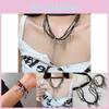 Cross Punk Dark Style Necklace Geometric Shape Tassel Choker For Souvenir Travel