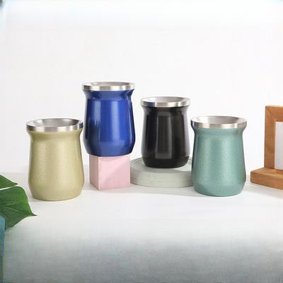 Кружка для мате Yerba Mate 8 унций, молотковая покраска, двойные стенки, вакуумная, со специальной соломинкой для чая Yerba Mate, кофейная кружка из нержавеющей стали 304