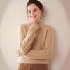 Women's Thickened Cable Knit Cashmere Sweater - Half-High Neck, Loose Fit, Solid Color, Perfect for Autumn and Winter.