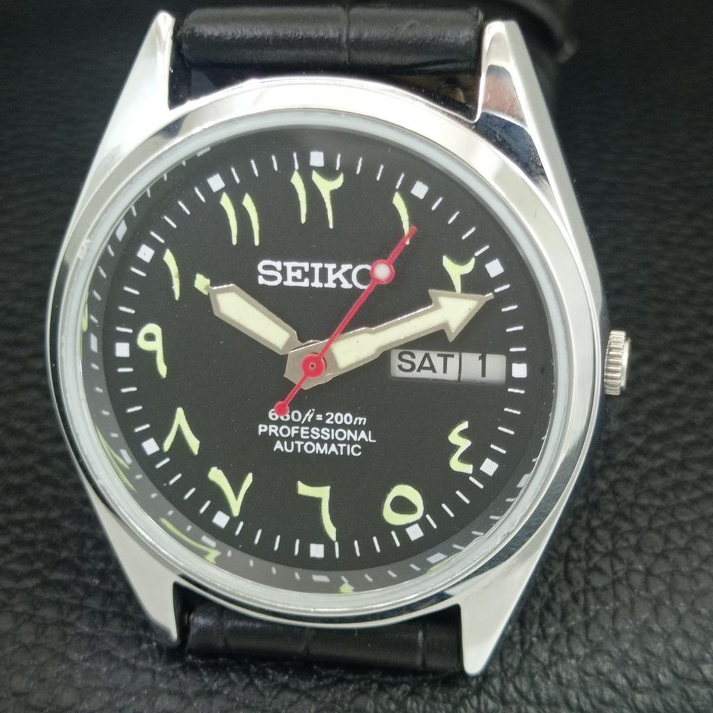 ЯПОНСКИЕ ВИНТАЖНЫЕ ОТРЕМОНТИРОВАННЫЕ МУЖСКИЕ АВТОМАТИЧЕСКИЕ ЧАСЫ SEIKO 6309A С ЧЕРНЫМ ЦИФЕРБЛАТОМ a442763-1