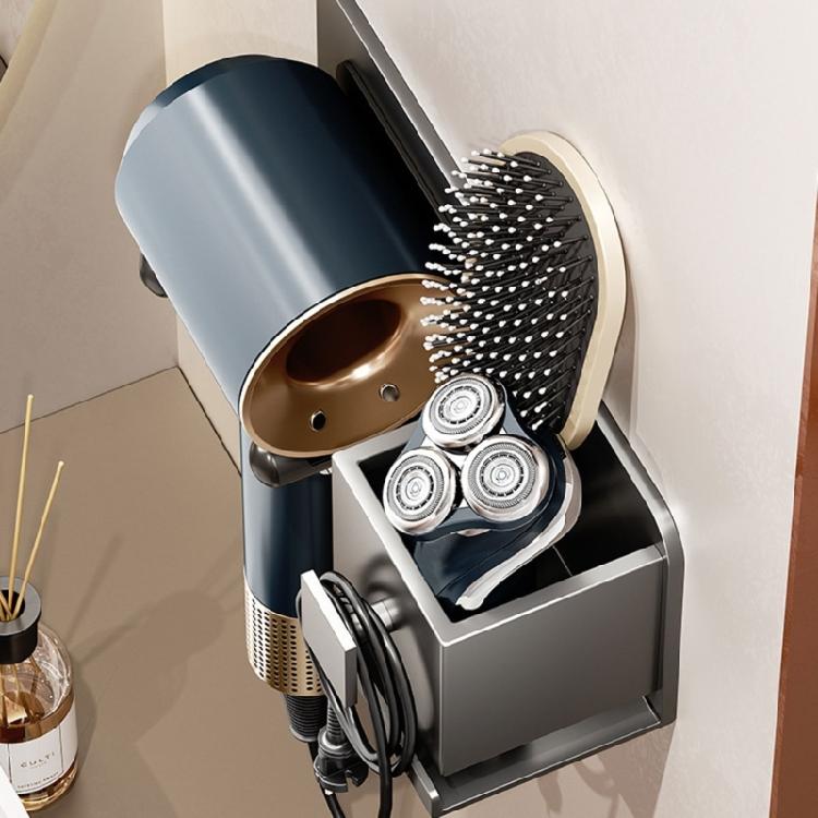 Hair Dryer Holder Hair Straightener Organizer Wall Mounted Storge Box Bathroom