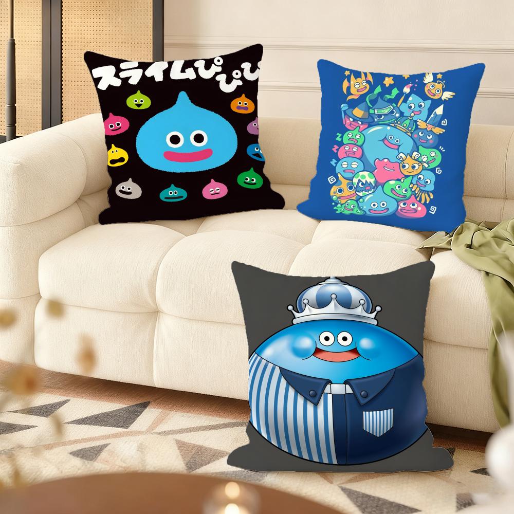 D-Dragon Quest Ракета Слайм Наволочка Мягкая Короткошерстная Плюшевая Наволочка для Подушки Гладкая Уютная Текстура Эстетичная Наволочка для Подушки Домашний Декор