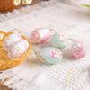 7Pcs/Set Colorful Bunny Painted Plastic Easter Eggs with Basket Hanging Pendant DIY Easter Egg Crafts Home Easter Party Supplies