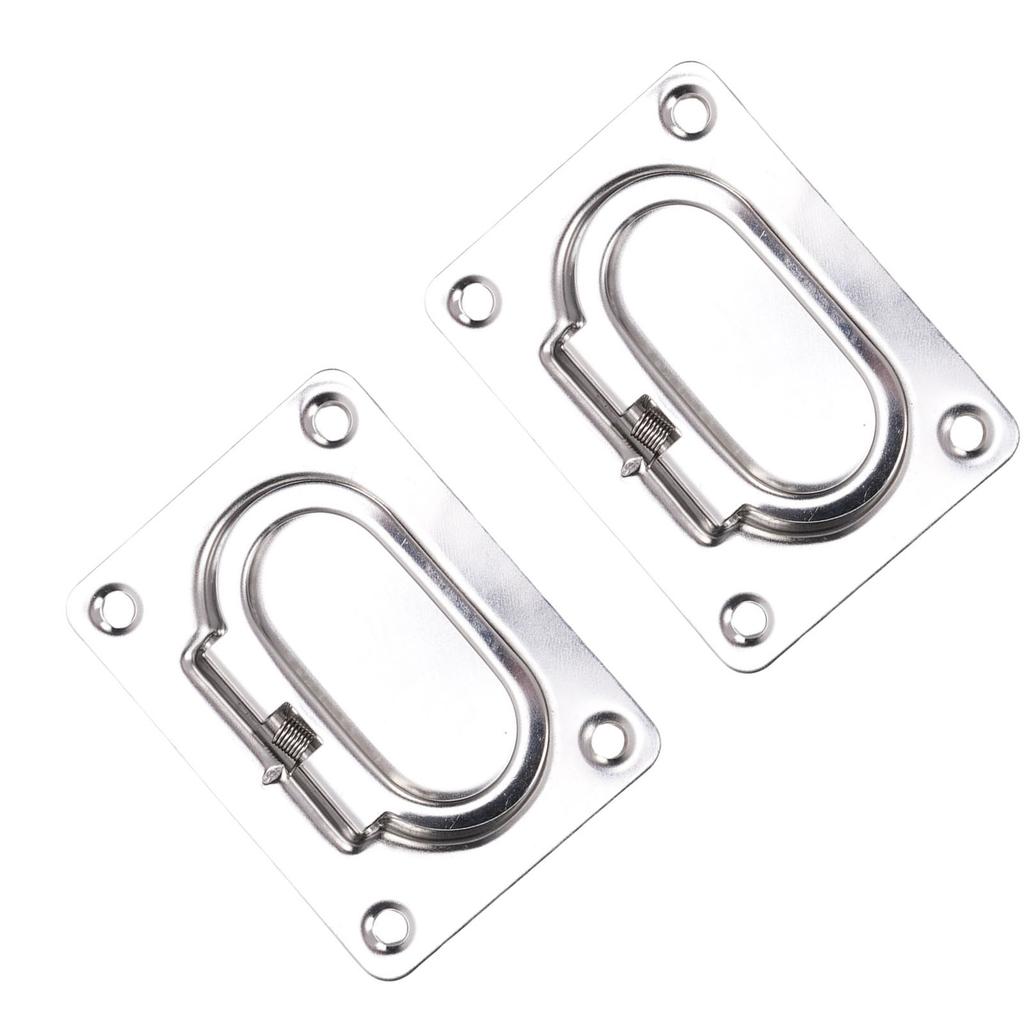 2Pcs 316 Stainless Steel Hatch Pull Handle Polished Finish Boat Lift Hatch Ring Handle for Marine