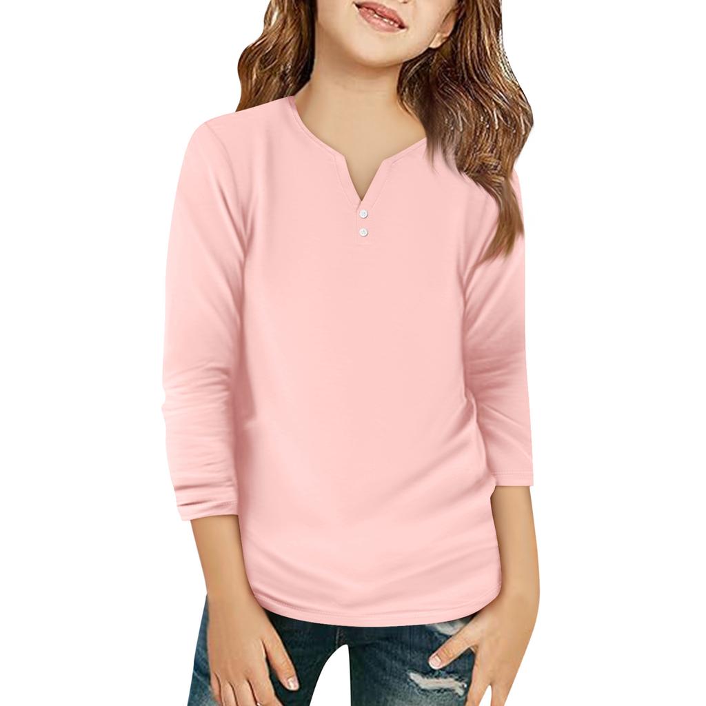 Детская футболка с рукавом 3/4, повседневная футболка с принтом, круглый вырез, блузка-пуловер