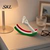 Minimalist Desktop Accents 3D Printed Gesture Figurine Ornament with Three-color Striped Base, Funny Nodding Unique Atmosphere Decor Shake Toy