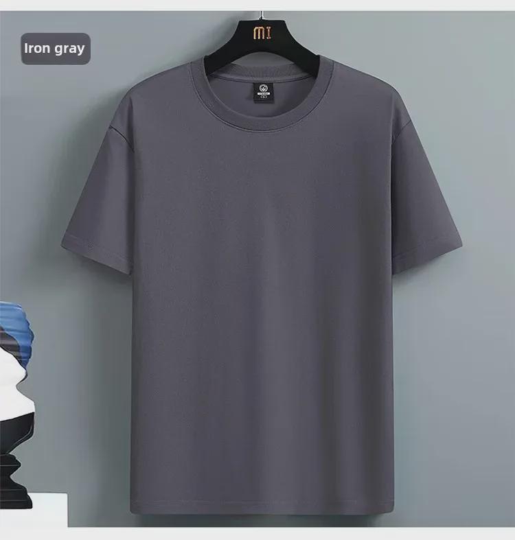 2024 Мужская молодежная футболка свободного кроя из хлопка с коротким рукавом