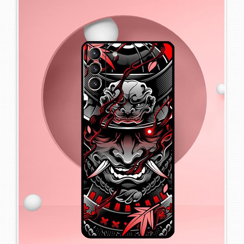 Samurai Mask Demon Case For Samsung Galaxy S24 S23 Ultra S22 S20 FE S21 FE Note 10 20 S8 S9 S10 Plus Cover