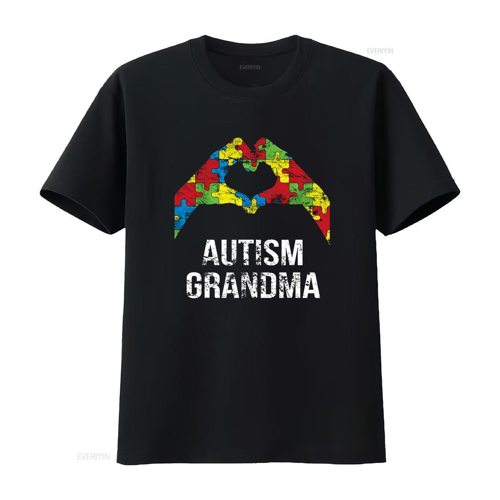Autism Grandma Awareness Month Proud T Shirt vintage Washed Comfortable Slightly graphic homme Casual Stylish fashion Stretched