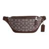 Сумка на пояс Warren 29 Classic Monogram на молнии, жаккардовая, с изысканной фактурой кожи pebble grain и гладкой телячьей кожей, большая, CT871-SVS8S