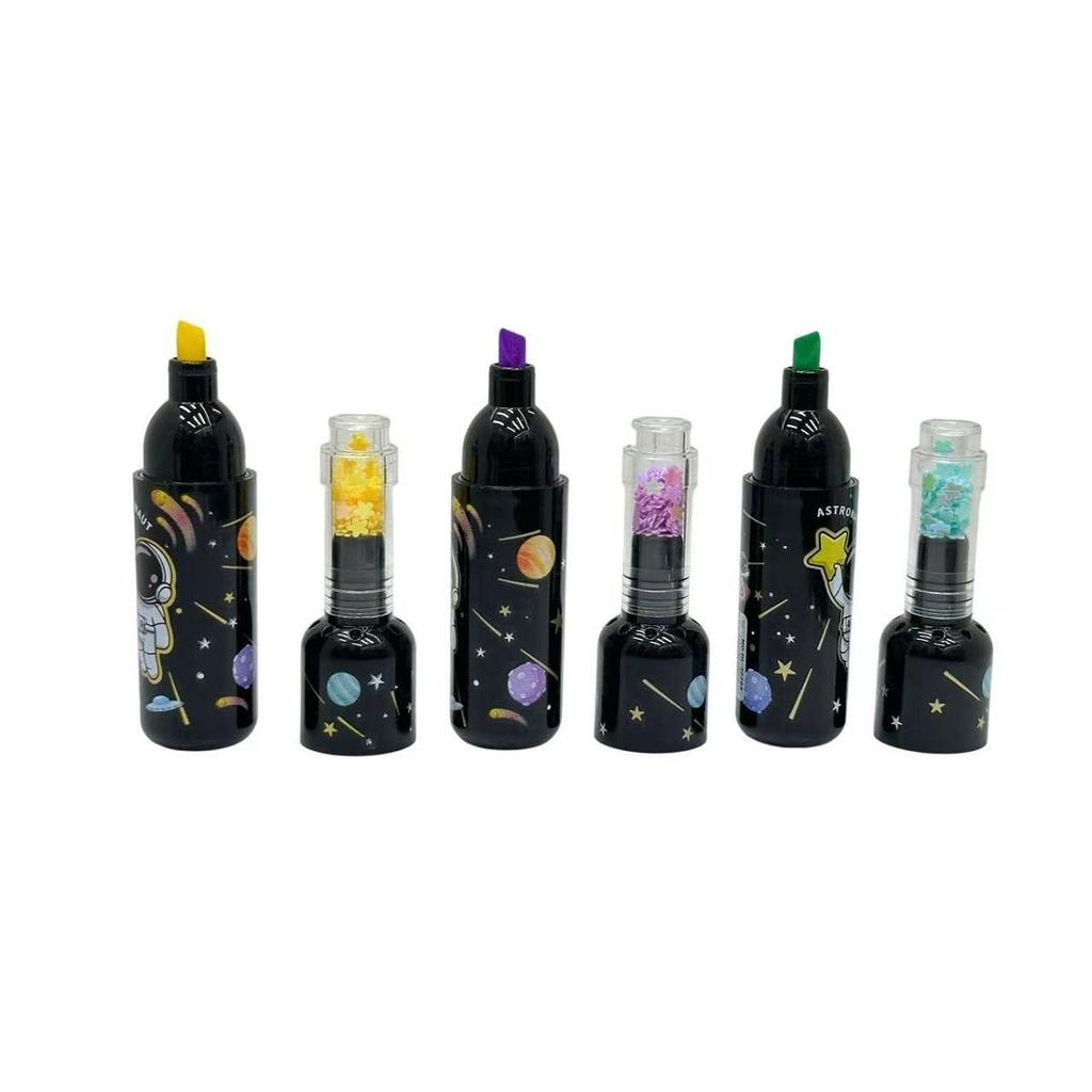 6 шт. Милая планета винная бутылка мини флуоресцентный маркер маркер ручка, инструмент для рисования и письма, офисный школьный сезон