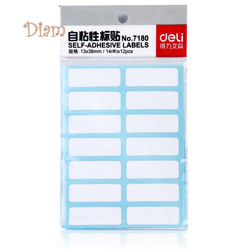 BH 168Pcs Self-adhesive Labels Blank Name Number Sticker Student Office Stationery