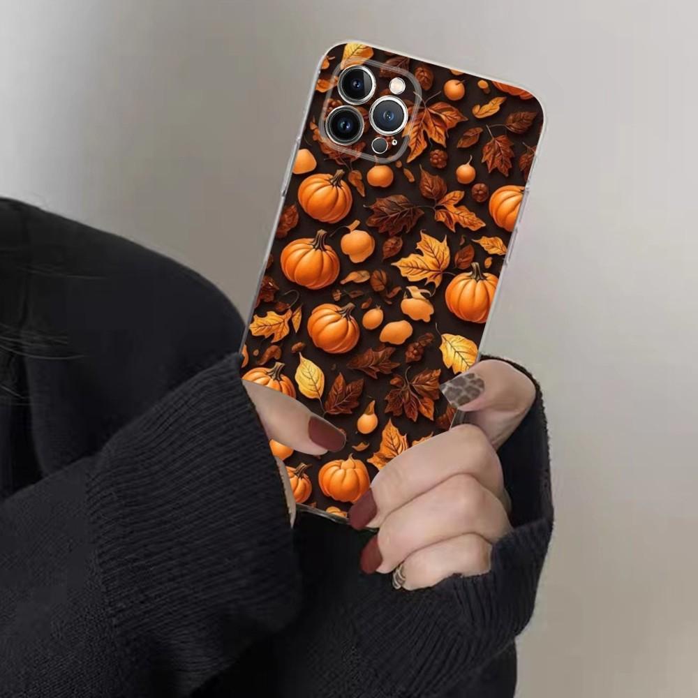 Чехол для телефона «Тыква Счастливая Осень» Для IPhone 16 15 8 7 6 6S Plus X SE XR XS 14 11 12 13 Mini Pro Max