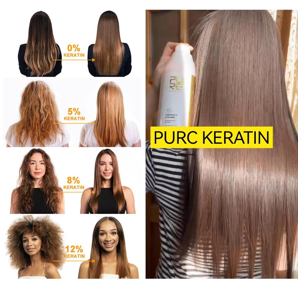 PURC 1000ml Keratin Hair Treatment Straightening Smoothing For Curly Frizzy Hair Repair Damaged Hair Care Products