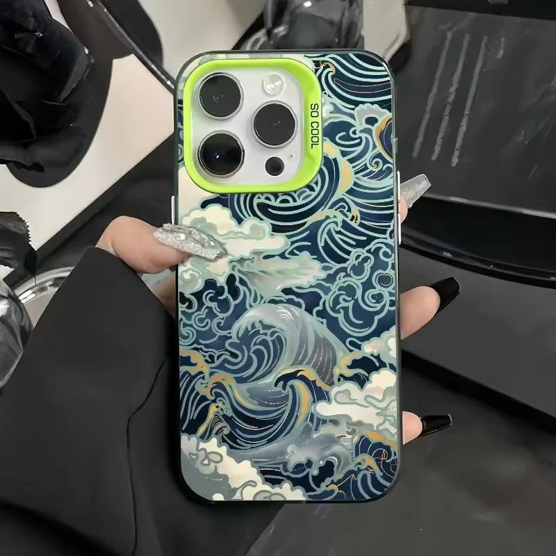 Чехол для iPhone 16 Pro «Морская волна», 15 Лазерный чехол, 14 Apple 12 Чехол с защитой от падения, 11XS Max и Многие Другие Модели