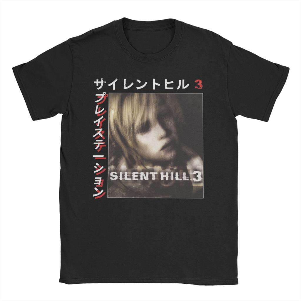 Мужские Женские Футболки Silent Hill Хоррор Игра Чистый Хлопок Одежда Повседневные Футболки с Короткой Рукавой и Круглым Вырезом Большого Размера